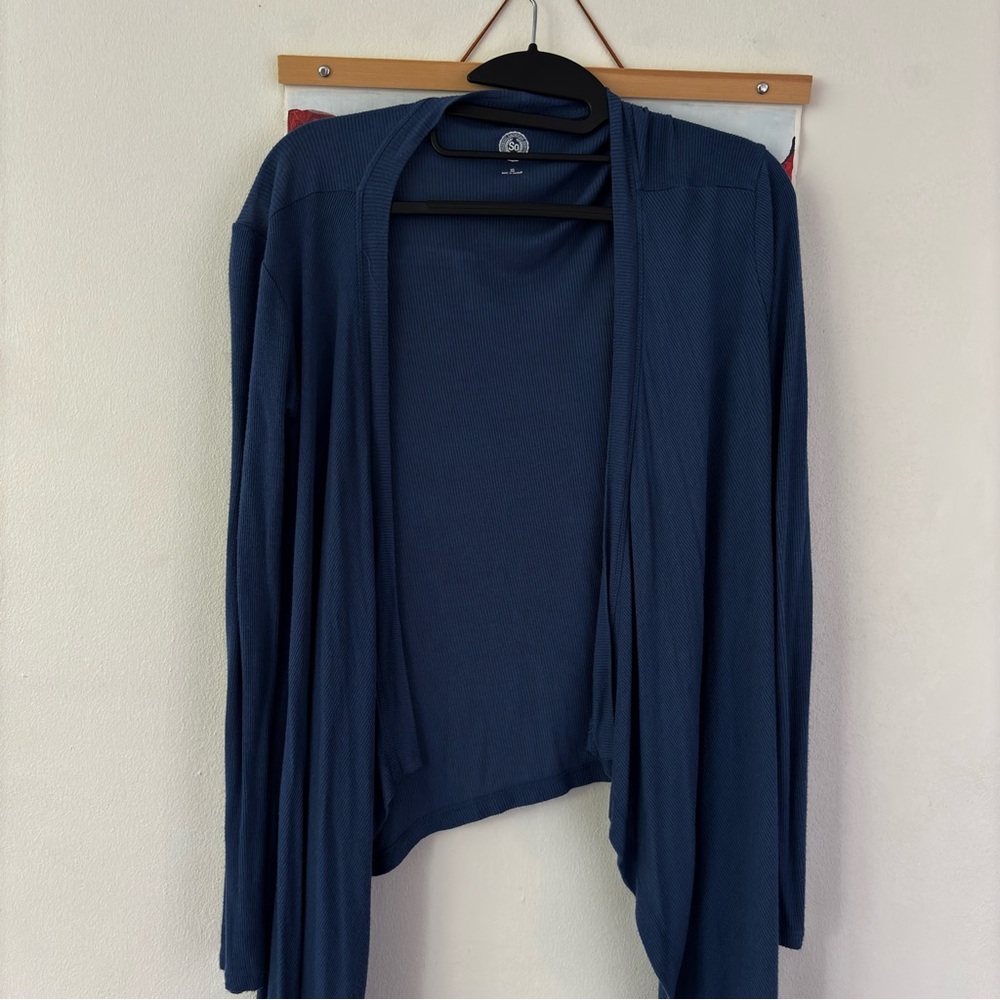 SO Ribbed Blue Cardigan - Picture 3 of 6